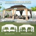 thumbnail image 2 of Hommow 14' x 20' Hardtop Gazebo, Wooden Finish Coated Aluminum Frame Gazebo with Double Roof, 2 of 10