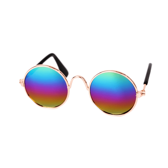 Cat Sunglasses Funny Pet Sunglasses、 Small Dog Sunglasses Classic Retro Circular Pomeranian Sunglasses、 Eyewear Photos Props Accessories Cosplay Glasses,Multicolor