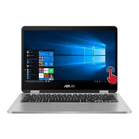 ASUS VivoBook Flip J401MA-PS04T 14" 2-in-1 Laptop Computer - Gray Intel Celeron N4020 1.1GHz Processor; 4GB DDR4 Onboard RAM; 128GB eMMC Storage; Intel UHD Graphics 600