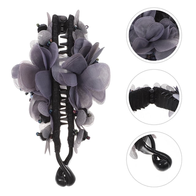 HEANUJJ 1Ud Pinza De Resina En Gris Con De Flor Para Sujetar Con Estilo
