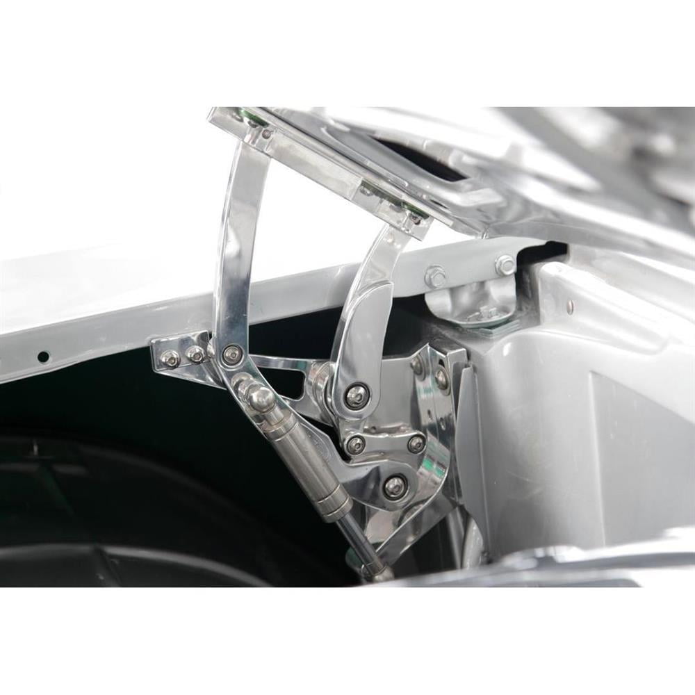 Eddie Motorsports MS14931P Polished Aluminum Hood Hinges, 1957 Chevy