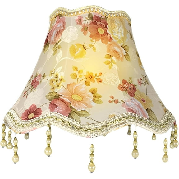 <new_title>Floral Victorian Vintage Printed Pattern Bell Scalloped Lamp Shades Pink</new_title>