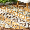 thumbnail image 4 of SAFAVIEH Veranda Luwig Geometric Indoor/Outdoor Area Rug, Terracotta/Chocolate, 8' x 8' Round, 4 of 6