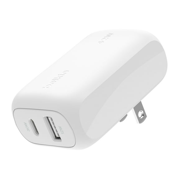Belkin BoostCharge 42W Dual Port Wall Charger, USB-C   USB-A Charger Fast Charging for iPhone 16, 15, 14, 13, Pro, Pro Max, iPad, AirPods, Samsung Galaxy S25, Nintendo Switch 2 & More - White