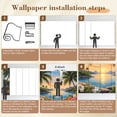 thumbnail image 5 of Wallpaper Tropical Sunset Palm Trees Vibrant Flowers Overlooking Peel and Stick Wall Murals 100"H x 144"W Removable PVC Wall Paper Self-Adhesive Wall Paintings Art Decor for Bedroom Living Room, 5 of 7
