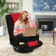 thumbnail image 6 of Avocahom Swivel Gaming Floor Chair w/ Armrest Handles, No Assembly gaming chair rocker, Folding Reclining Sofa w/6 Position Adjustable Backrest for Video Games, Watching TV, Reading,Red, 6 of 9