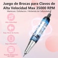 thumbnail image 4 of Drill para U&ntilde;as, Torno El&eacute;ctrico para U&ntilde;as de 35000 RPM, Torno para U&ntilde;as Profesional con Bandas de Lijado y Kit de Brocas, Herramienta De Manicura Pulidora, 4 of 7
