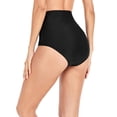 thumbnail image 6 of PEASKJP Womens Bathing Suit Bottoms Women Mid Rise Bikini Bottoms Full Coverage Swimsuit Ruched Scrunch Swim Bottom (Black,M), 6 of 9