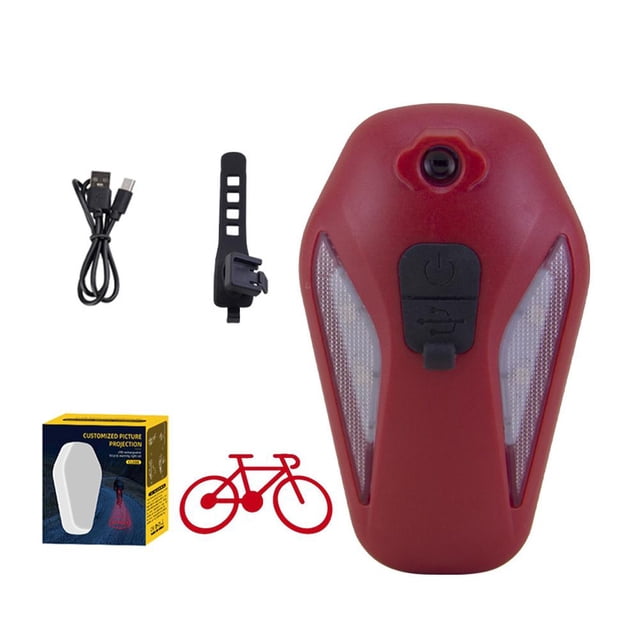 Bicycle Projector Tail Light Led Warning Light Usb Bicycle Projector Charging Light Tail Light