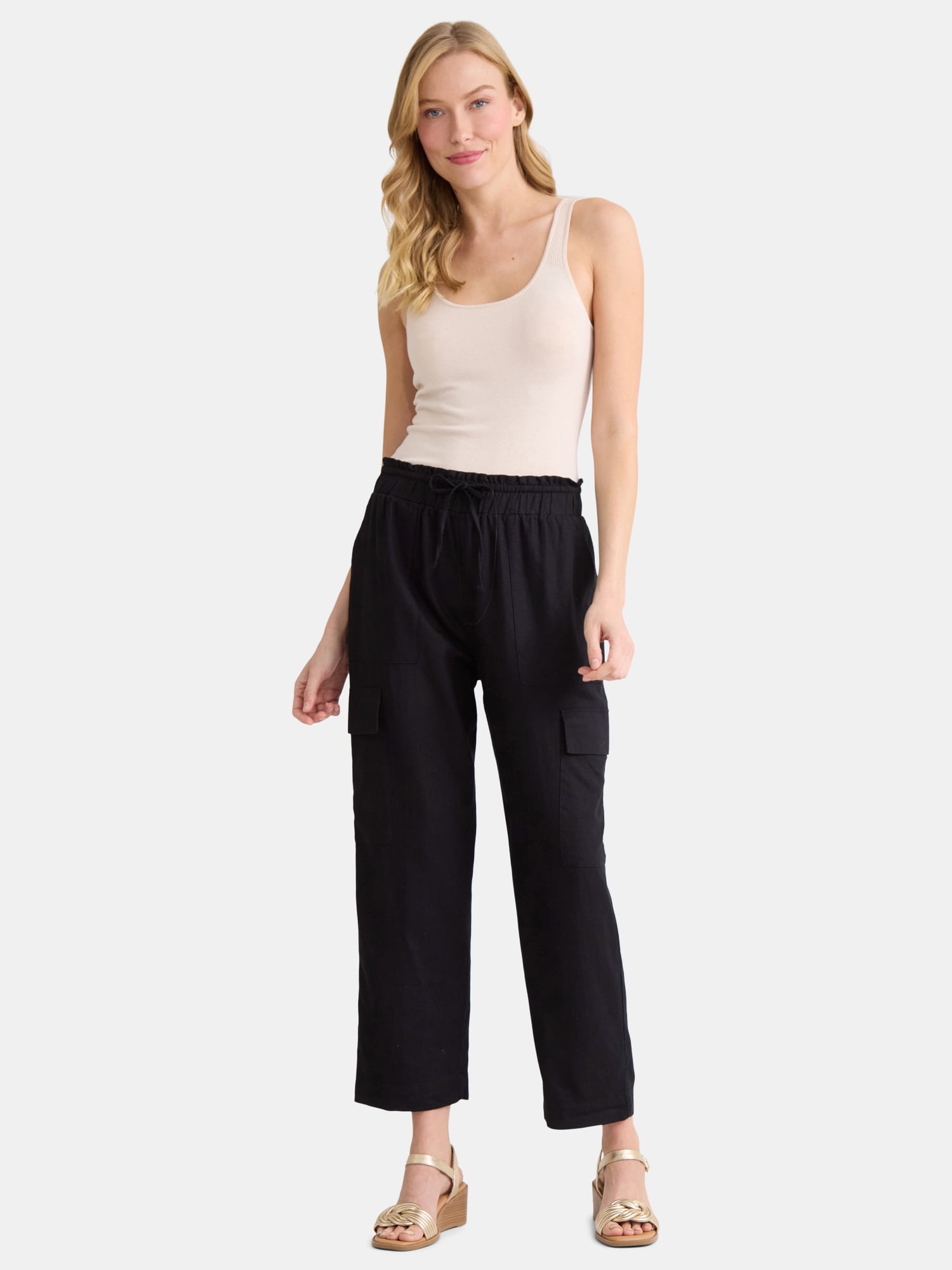 Time and Tru Linen Straight Pant, 27" Inseam, sizes XS-XXXL