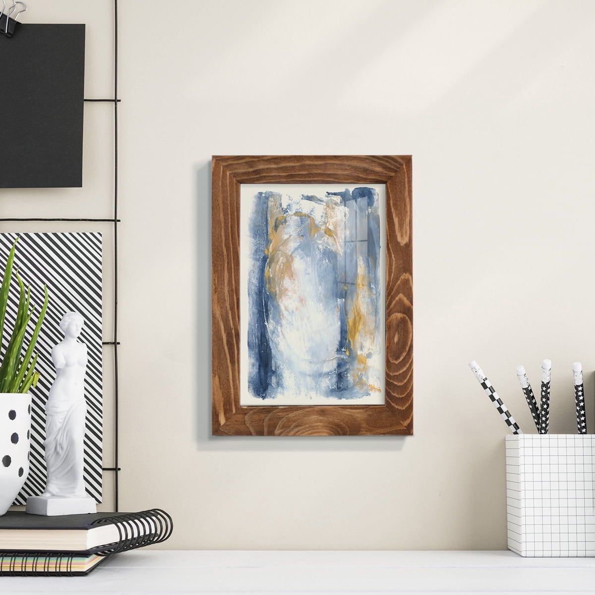 Circles & Dream I - Framed Print w/glass - Walnut