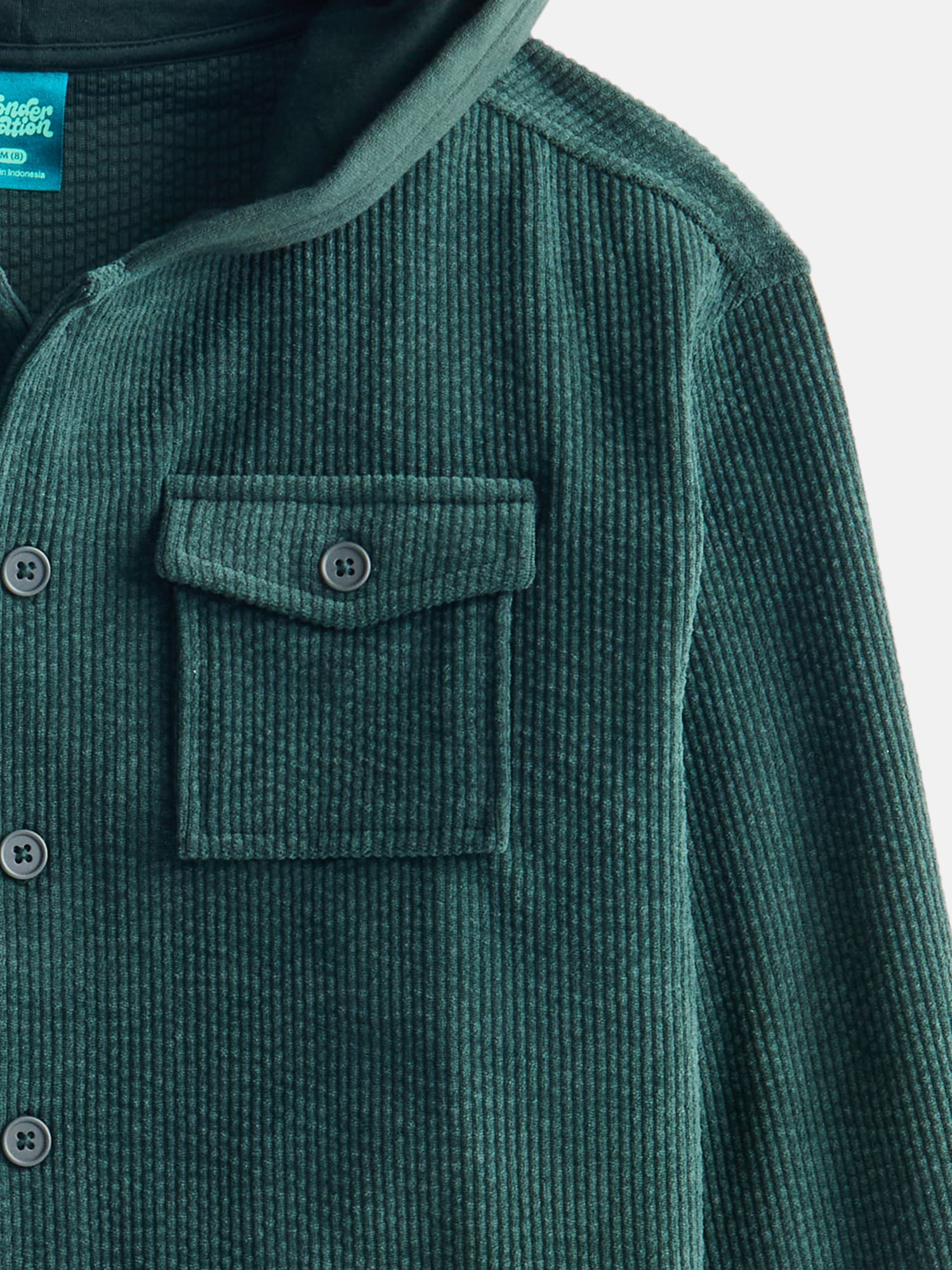 Wonder Nation Boys Hooded Corduroy Shacket, Sizes 4-18