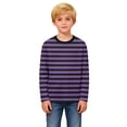 thumbnail image 3 of fatyb Kids Striped Long Sleeve Shirts for Boys Girls Color Block Casual Tops Lightweight Crew Neck Tees, 3 of 7