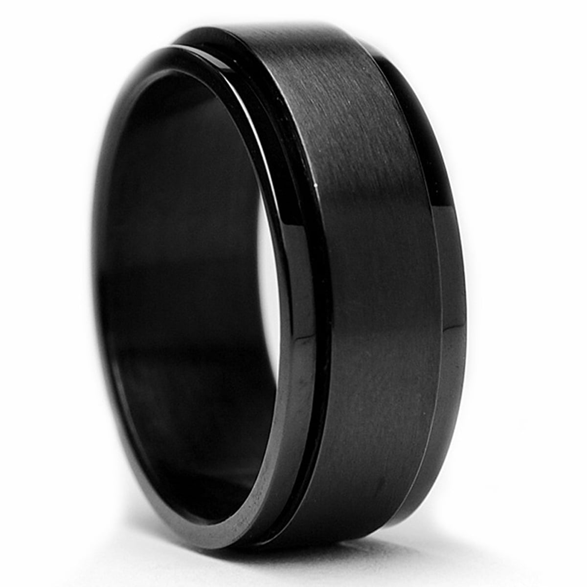 Men's Black Stainless Steel Spinner Ring Band 8MM Walmart Canada