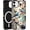 Stained Glass Floral Blue Bird, variant on Compatible with MagSafe Flower Phone Case for iPhone 16 Pro, Cute Magnetic Stained Glass Floral Aesthetic Soft Shockproof Protective Phone Cover for Women Girls-White Magnolia