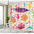 thumbnail image 5 of Ambesonne Cartoon Shower Curtain, Underwater Fish, 69"Wx84"L, Multicolor, 5 of 5