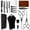 Black:19pcs, variant on Wekvgz 19 piece stainless steel professional hair cutting kit including regular and thinning shear practical barber accessory suitable for haircut use of men women and kids