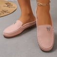 thumbnail image 5 of Mules for Women Soft Comfortable Orthopedic Leather Shoes Fashion Slip On Stitched Flat-Soled Casual Backless Loafers with Cute Bow, 41, 5 of 7