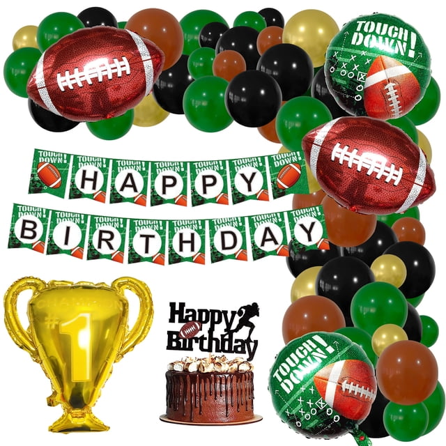 Kit de guirnaldas de globos con temática de fútbol con 75 piezas y trofeo