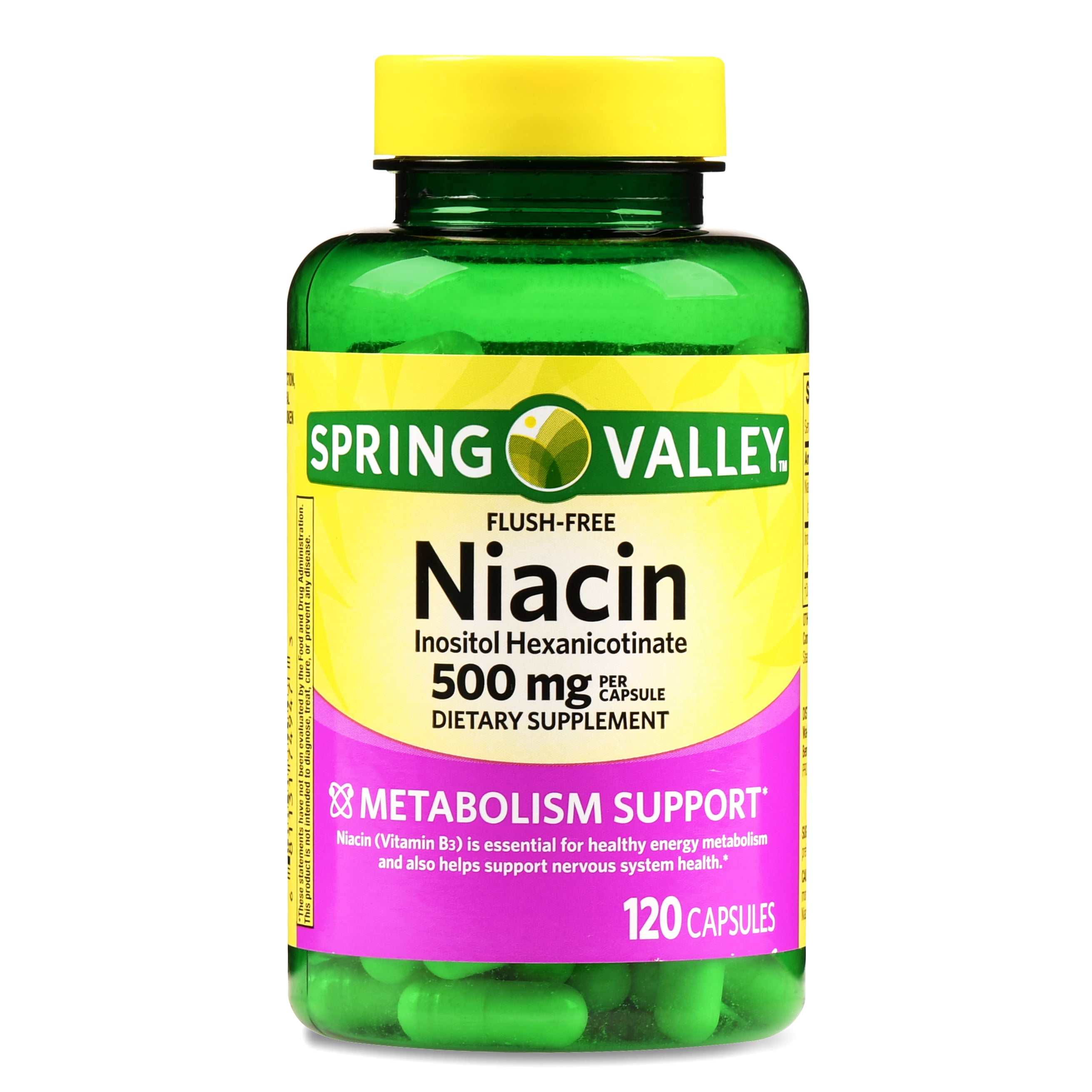 Spring Valley Niacin Capsules, 500 mg, 120 Ct