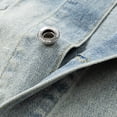 thumbnail image 6 of Men's Denim Jackets Solid Color Lapel Button Down Retro Loose Casual Jeans Jackets Trucker Coat, 6 of 6