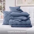 thumbnail image 3 of U by Bedsure Full Comforter Set Slate Blue, Bed in a Bag Full Size Bedding, 7 Pieces Pinch Pleat All Season Comforter with Sheets, Pillowcases & Shams, 3 of 9