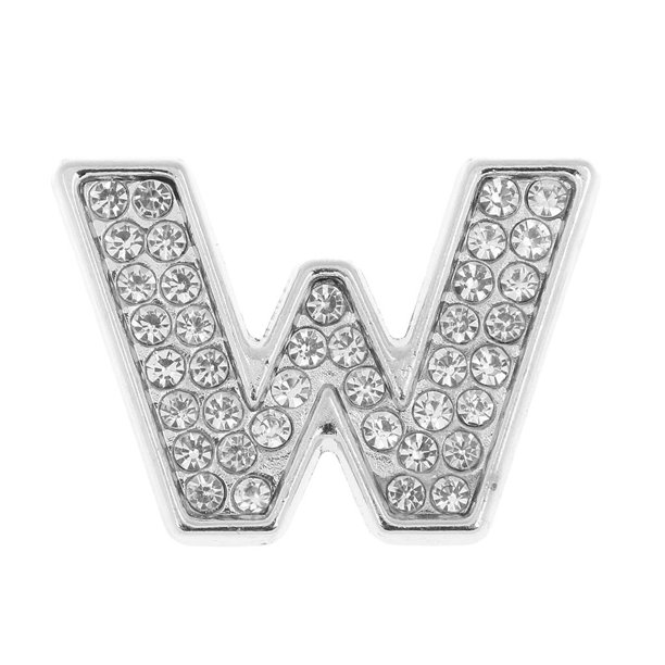Insignia adhesiva para coche con letras del alfabeto en 3D con diamantes de imitación. W