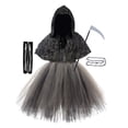 thumbnail image 3 of Halloween Dress For Kids Sleeveless Grim Reaper Style Girls Dress With Accessories For Halloween Stage Performance School Play 2 To 12Y, 3 of 8