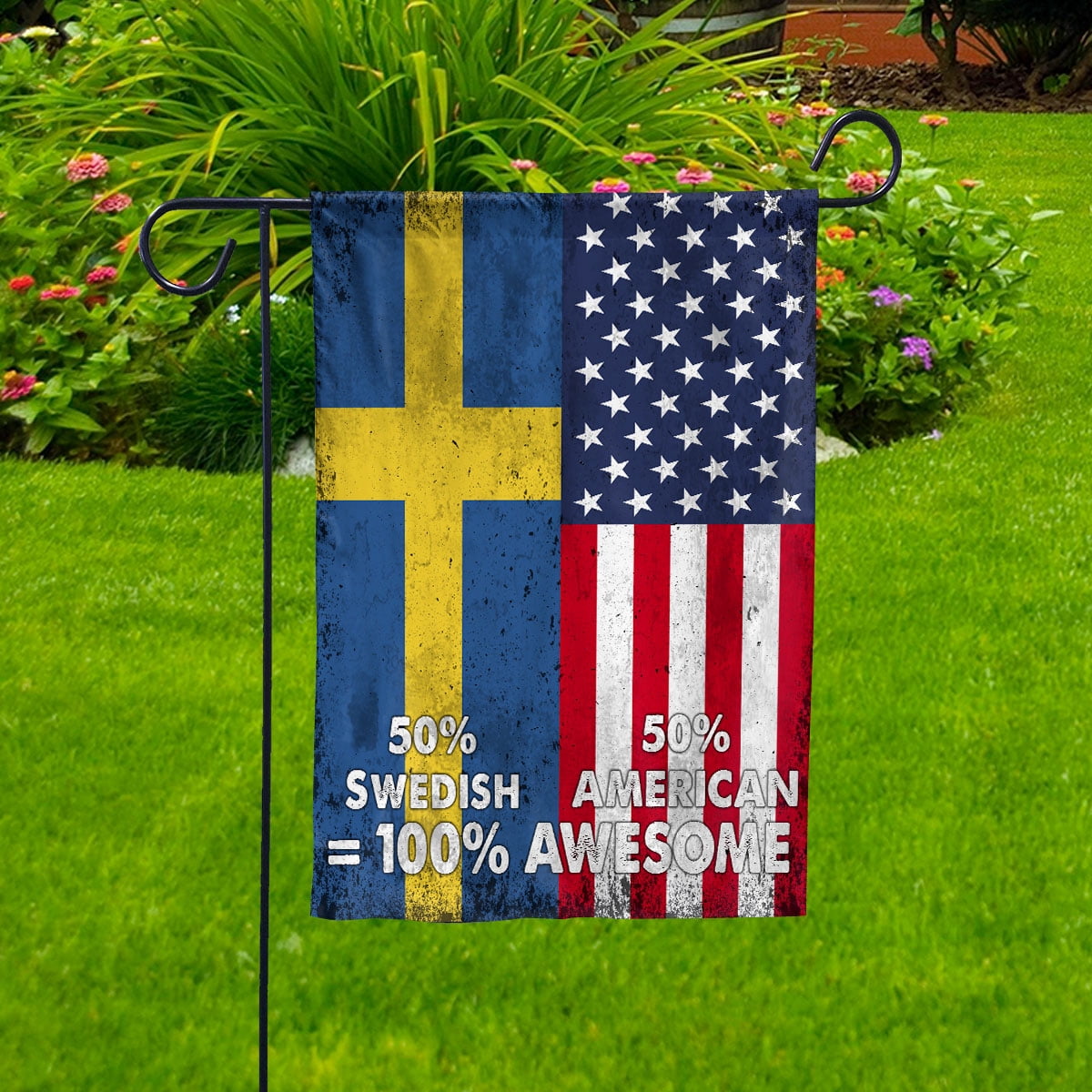 Flag American Half Swedish Flag Swedish American Friendship Sweden U.S.A Patriotic Proud House Flag, Double-Sided Decorative Outdoor Flag, Polyester Yard Flag 29.5 x 39.5 in