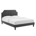 thumbnail image 2 of Modway Sienna Performance Velvet Full Platform Bed in Charcoal, 2 of 10