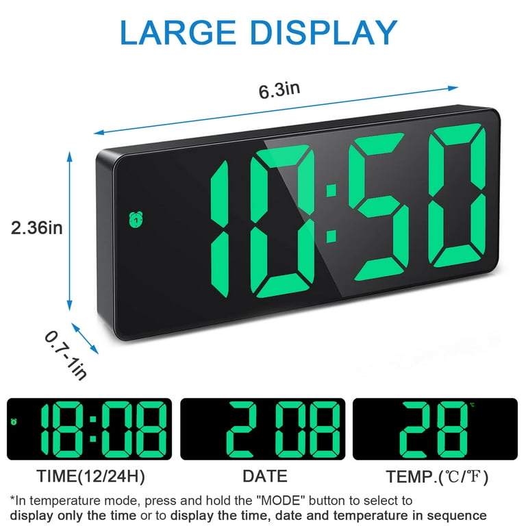 ARCTICICE LED Digital Clock with 5 Setting Modes, USB & Battery