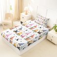 thumbnail image 4 of Homewish Cute Gnome Twin Sheets For Kids,Kawaii Cartoon Themed Bedding,White,3 Pieces,1 Fitted Sheet and 1 Pillowcase, 4 of 6