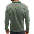 thumbnail image 5 of Charmgo Mens Jacket Clearance, Men's Autumn Winter Button Solid Color Vintage Denim Jacket Tops Blouse Coat Golf Shirts for Men, Polo Shirts for Men Army Green XXL, 5 of 8