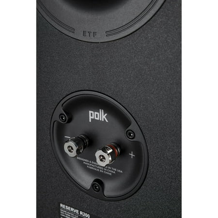 Polk Audio - Polk Reserve R200 Bookshelf Speaker, 1" Pinnacle Ring Tweeter & 6.5" Turbine Cone Woofer, Dolby Atmos & IMAX Enhanced - Black