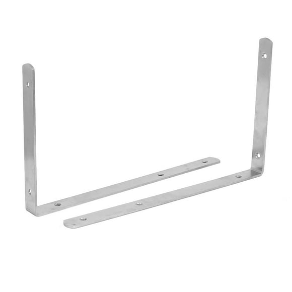 Unique Bargains 350mm 14-inch Length Stainless Steel 90 Degree L Shaped Angle Bracket Brace 2pcs