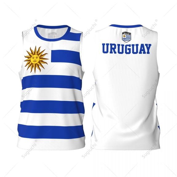 Uruguay Flag Men Basketball Sports Jersey Running Fitness Multifunction Sleeveless tshirt Exclusive Custom Name Nunber