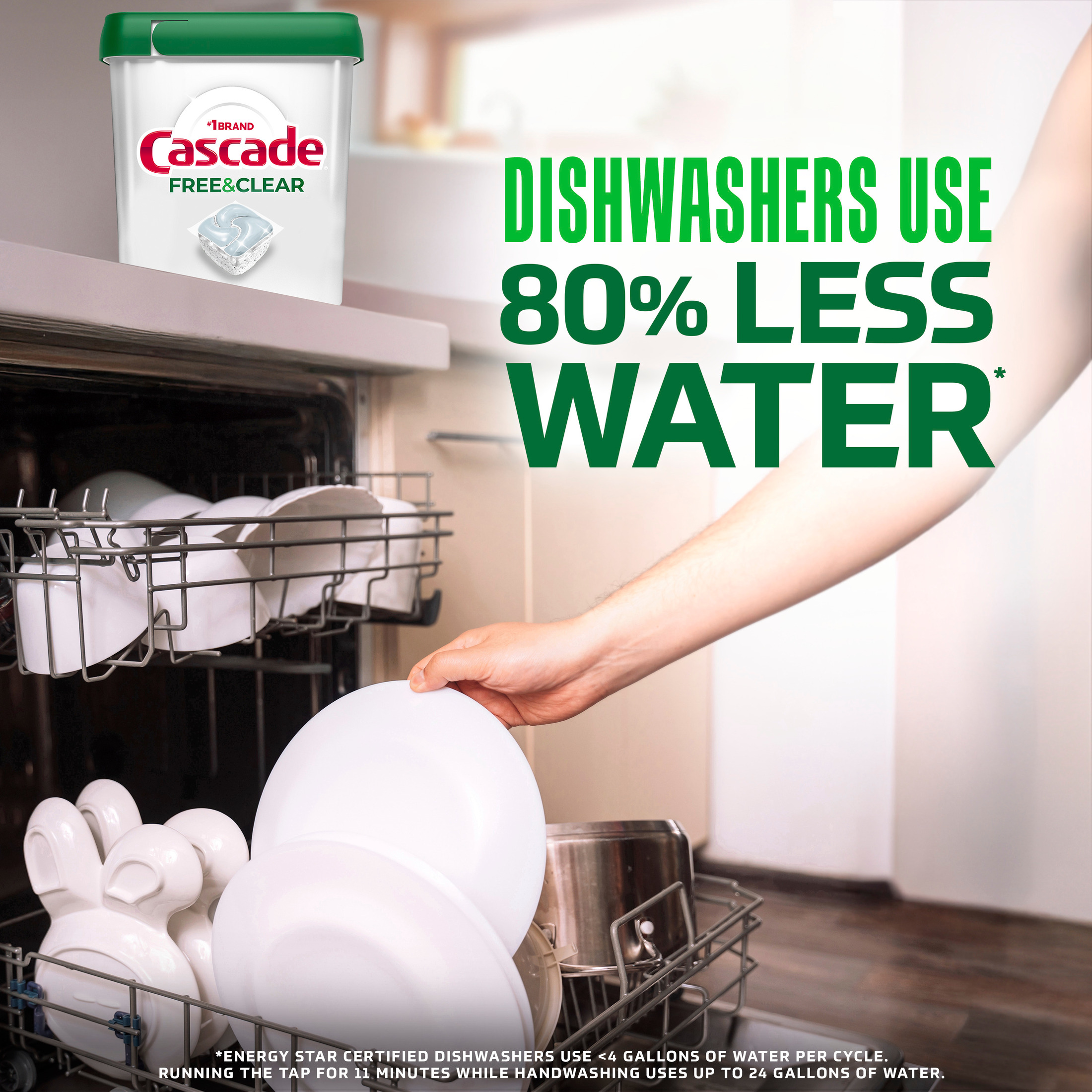 Cascade Free & Clear Dishwasher Pods, Unscented, 19 Count photo 7