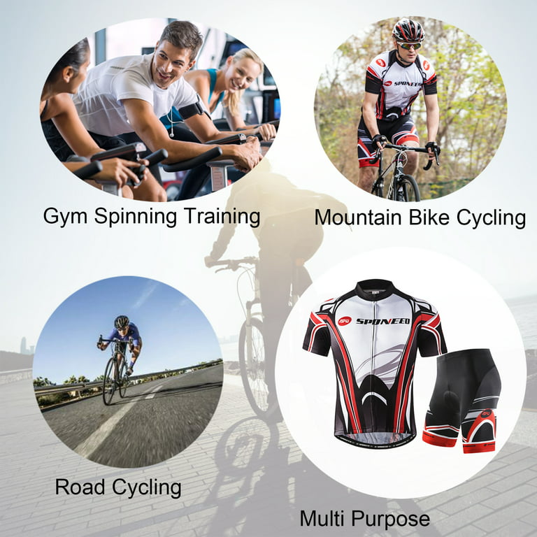 Sponeed Mens Cycling Jersey Sets Quick-Dry Bicycle Shirts Riding