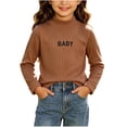 thumbnail image 2 of BRGZLK Girls Half Turtleneck Tshirt Toddler Ribbed Knit Long Sleeve Slim Warm Comfy Sweater Pullover Tops Blouse Kids Winter Casual Tees 2026 Coffee 9-10 Years, 2 of 8