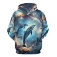 thumbnail image 6 of Dolphins in Space Regular Fit Hoodie, Sporty Pullover Hooded Sweatshirt for Men Women S, 6 of 6