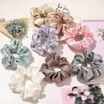 thumbnail image 2 of 4PCS/Lot Satin Silk Scrunchies Women Elastic Rubber Hair Bands Girls Solid Ponytail Holder Hair Ties Rope Hair Accessories Set, 2 of 4