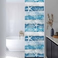 thumbnail image 3 of Blue Coastal Beach Window Privacy Film, Nautical Starfish Coral Vintage Wooden Static Cling UV Sun Blocking Heat Control Window Tint Day and Night, Non-Adhesive One Way Privacy Cover 17.7''x78.7'', 3 of 7