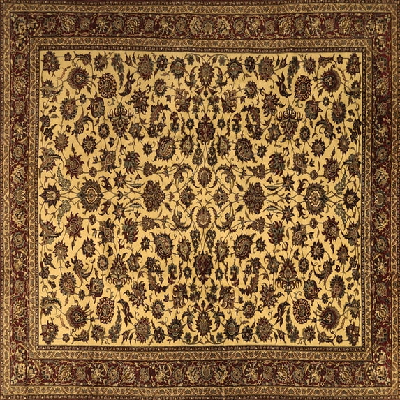 Ahgly Company Indoor Square Persian Brown Traditional Area Rugs, 3' Square