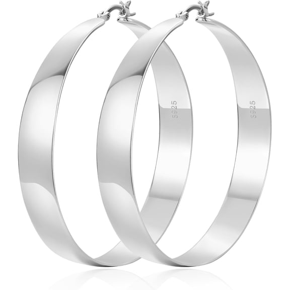 10MM Wide Thick Gold Hoop Earrings for Women Hypoallergenic 925 Sterling Silver Large Hoop Lightweight Chunky Hoops Earring for Women Jewelry Gifts[b905]