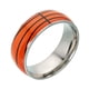 thumbnail image 3 of KAKOWELY Anillo de acero de titanio con diseño de baloncesto, con personalidad, con impresión UV, para deportistas, niños y hombres - Talla 7 (naranja), 3 of 4