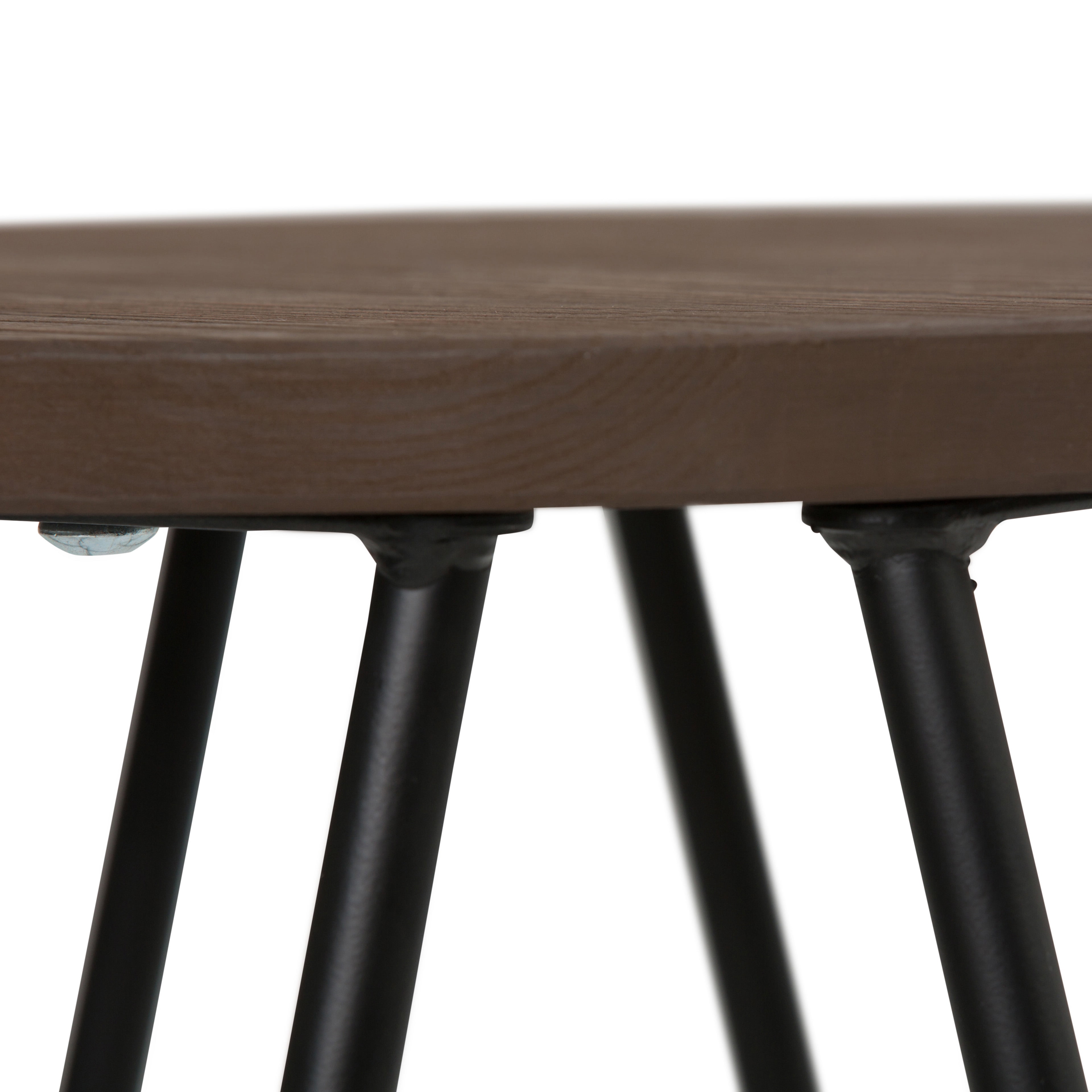 Webster SOLID ELM WOOD 24 inch Metal Counter Height Stool with Wood Seat in Cocoa Brown