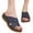 Dark Blue, variant on Loliuicca Women's Low Wedge Sandals Open Toe Slides Slip On Platform Shoes