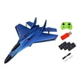 thumbnail image 1 of Avión de control remoto de 2 canales, avión de combate anticolisión, juguete volador para exteriores Azul con 3 batería, 1 of 9