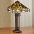 thumbnail image 3 of Javier Stained Glass Table Lamp - Bronze - Handcrafted - Mission Style Lamps for Bedroom, Living Room, Office - Antique Aesthetic - 27 Inches High, 3 of 7