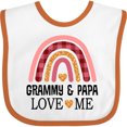 thumbnail image 3 of Inktastic Grammy and Papa Love Me Granddaughter Rainbow Girls Baby Bib, 3 of 4